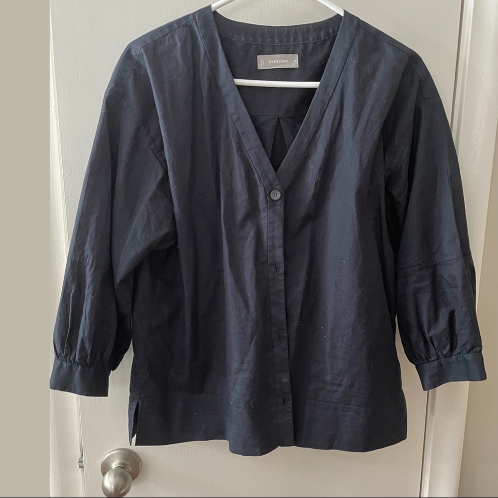 Everlane Silky Cotton Lantern Top EUC